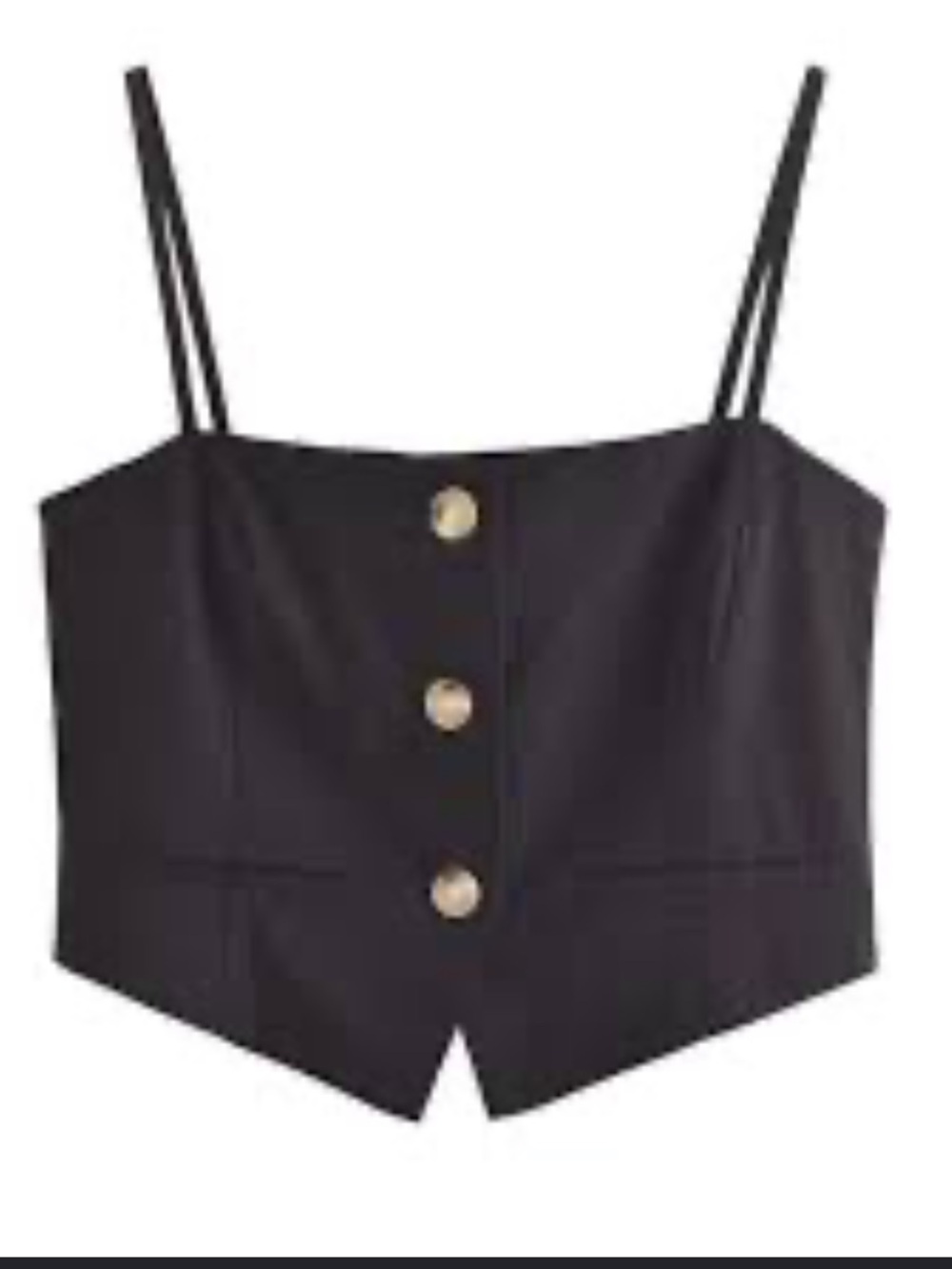Zara Black Spaghetti Strap Dress Linen Blend Size Large